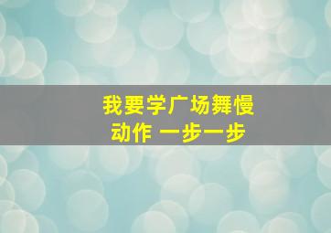 我要学广场舞慢动作 一步一步